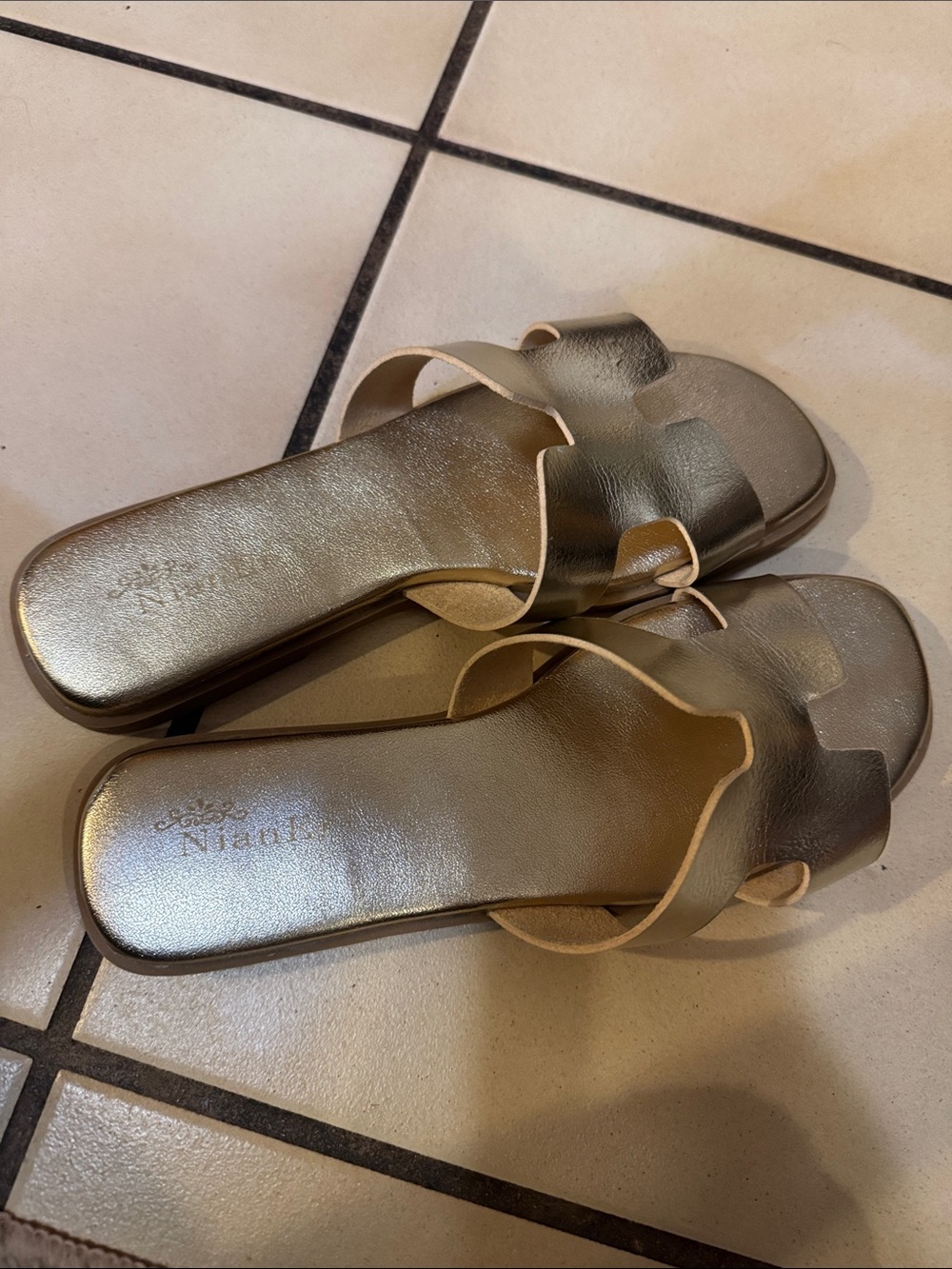 Nuance Metallic Gold Women’s Slide Sandals